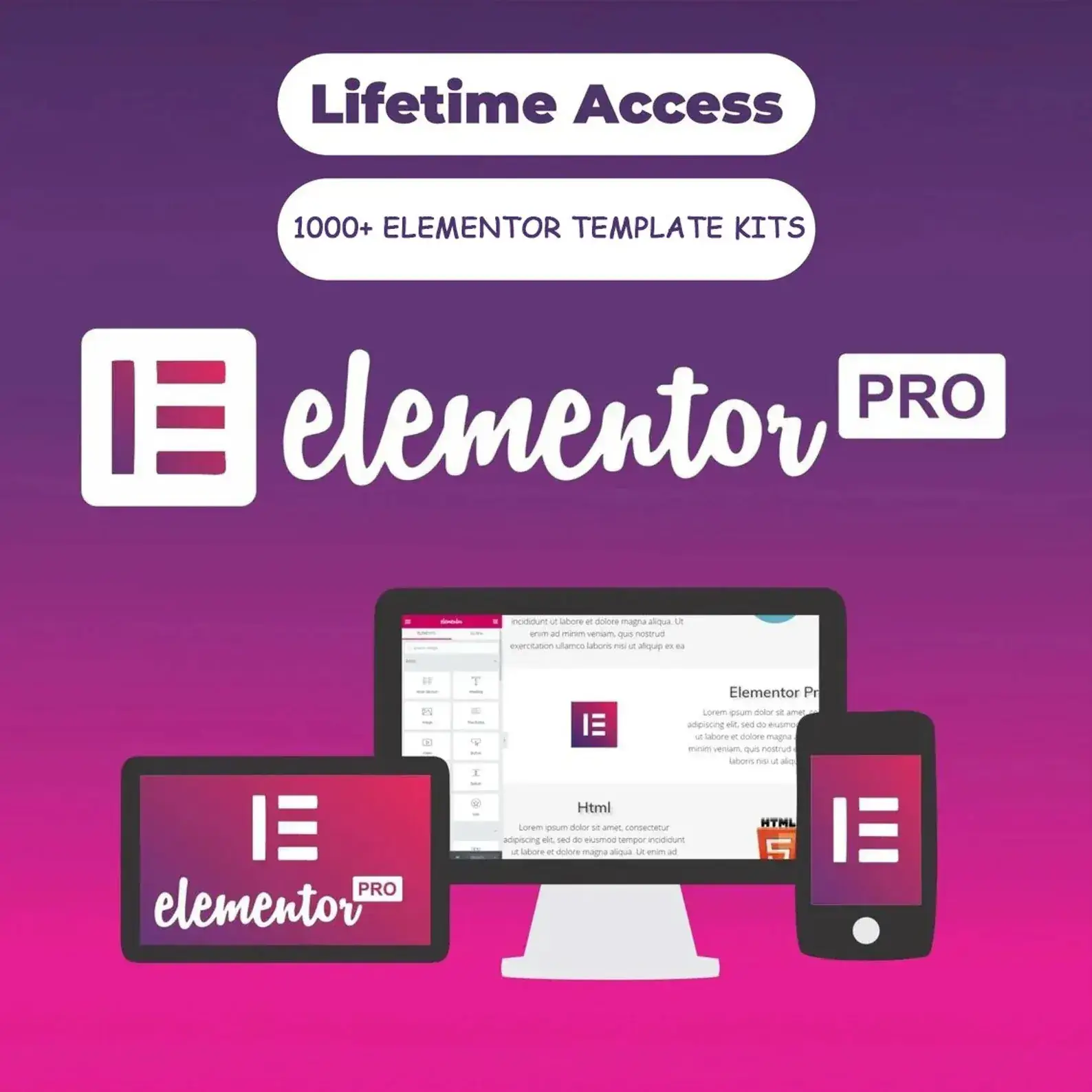 Elementor Pro with 1000+ Elementor Template Kits